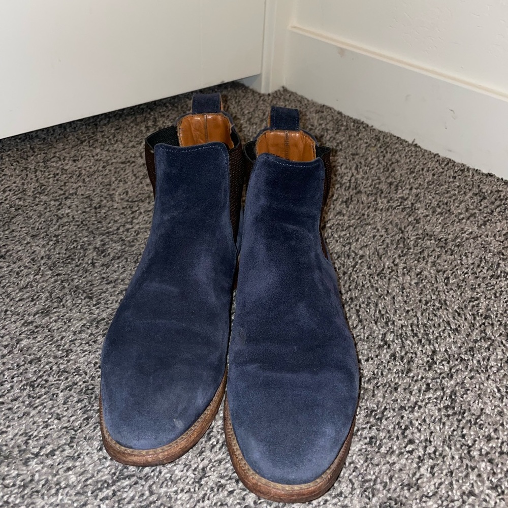 Allen Edmonds Liverpool Blue Suede Chelsea Boots 5